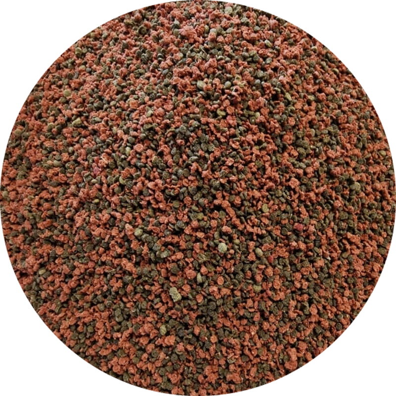Fischfutter Granulat Rot GrÃ¼N Mix Barsch-Diskusgranulat Zierfisch 2 Mm 1 L