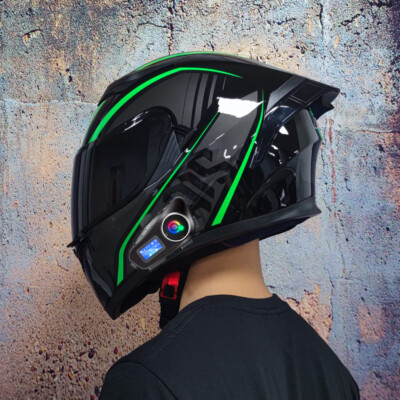 DOT Approved Bluetooth Intercom Headset Motorcycle Racing Full Motorbike Helmets