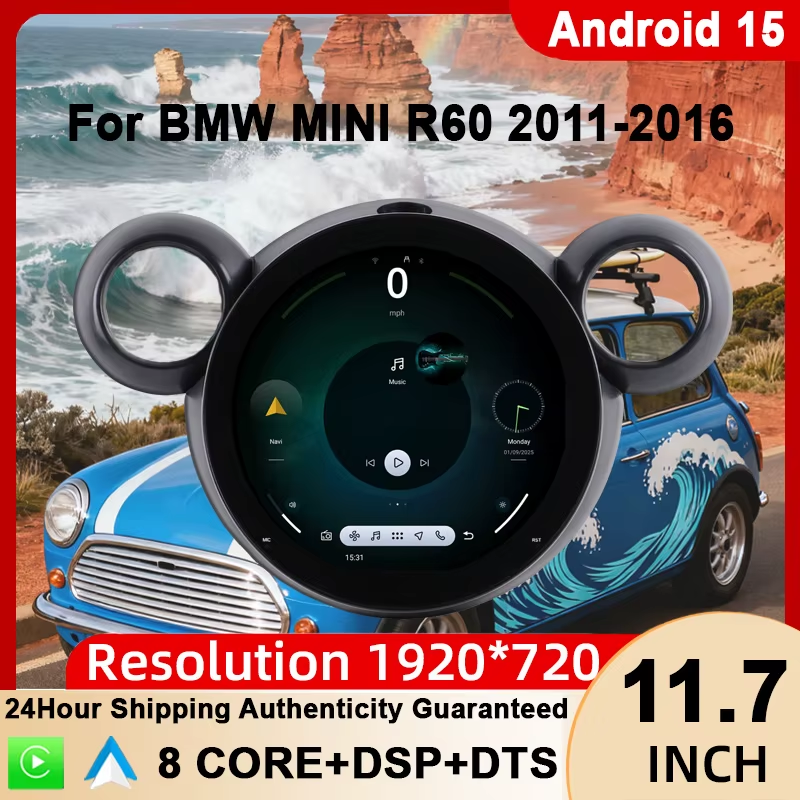Android 15 For BMW Mini R60 2011-2016 OLD TO NEW Auto Carplay Car GPS Navigation
