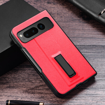 For Google Pixel Fold Shockproof Leather Case Kickstand Hybrid Protective Cover
