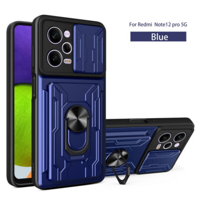 Case For Xiaomi 12T 11T Pro Redmi Note 12 11 10 Pro Armor Holder Card Slot Cover