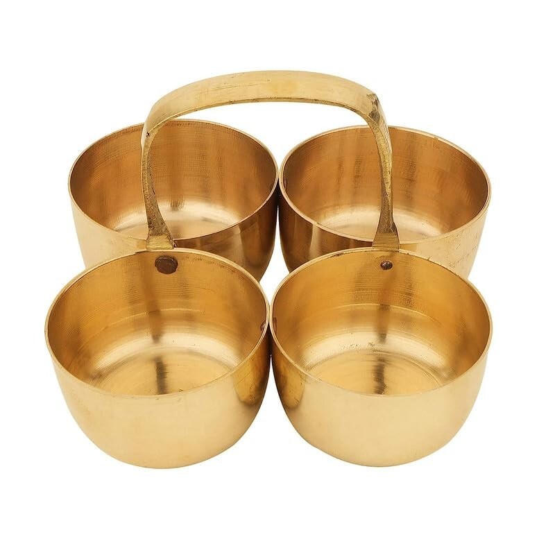 Pure Brass Chopda Chandan Roli Chopda, Chawal-Akshat-Haldi, Prashad 3.3 in