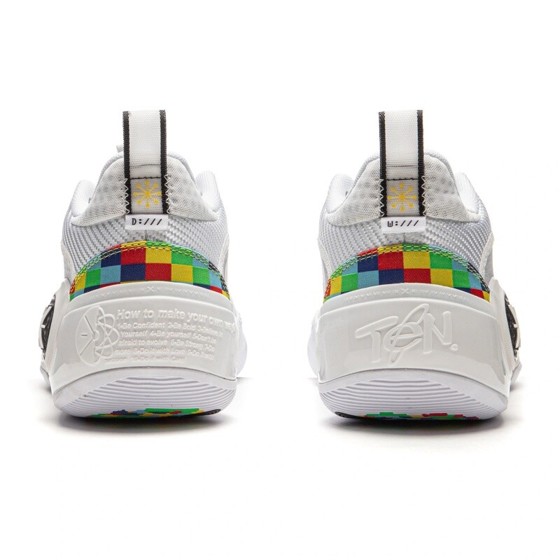 Pre-owned Li-ning Li Ning Way Of Wade 10 ‘rainbow' Men's Competition Basketball Shoe Abas083-12 In White Gray