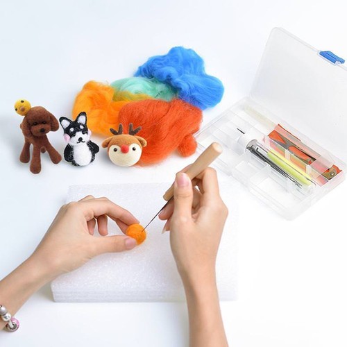 Cartoon Animal Ball DIY Needle Felting Starter Kit Needle Crafts Xmas Gift G