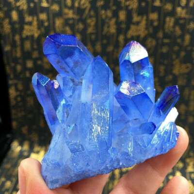 Natural Blue Cluster Quartz Gems Stone Healing Crystal Mineral Specimen US