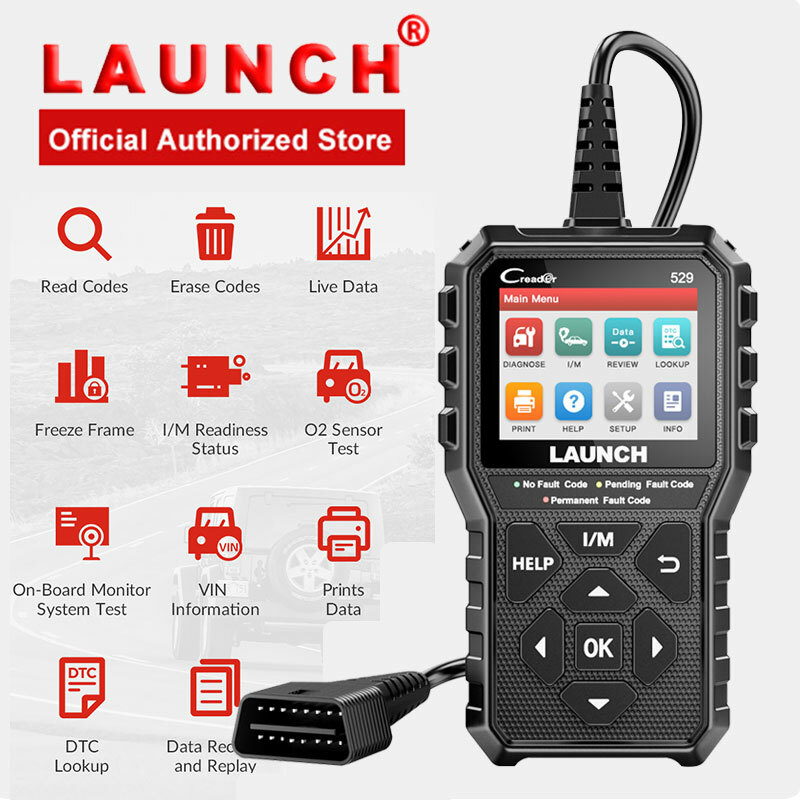 Launch X431 Cr529 Automotive Obd2 Scanner Car Fault Code Reader
