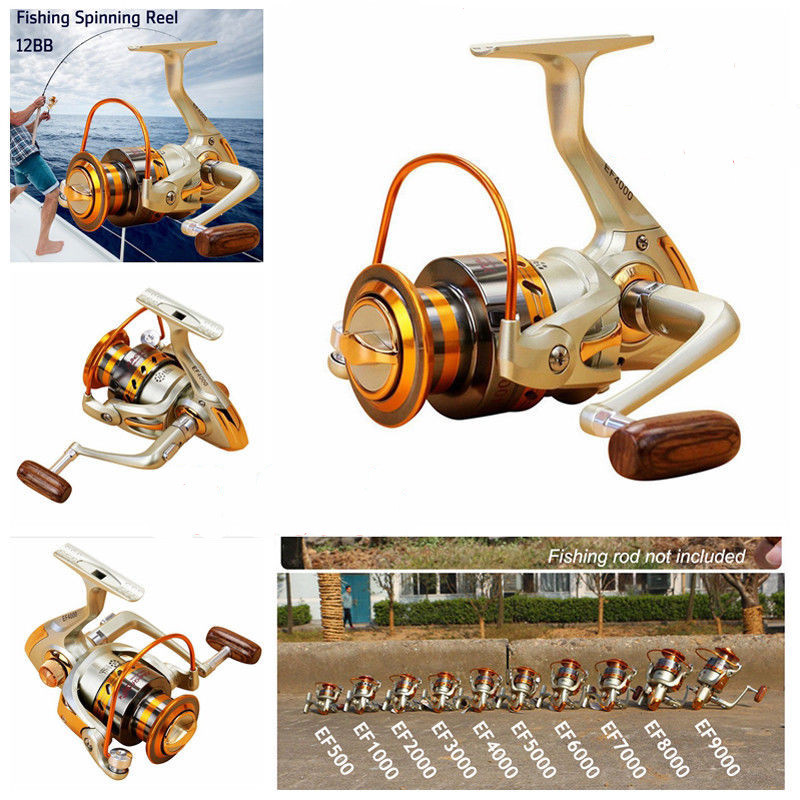 Spinning Spool Fishing Reel EF500EF9000 12BB Metal Folding Left Right