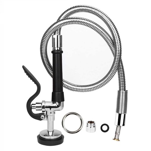 Commercial Pre-Rinse Kitchen Faucet Restaurant Tap Pull Down Sprayer W/ Hose