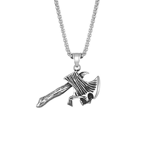 Stainless Steel Viking Ax Pendant Necklace Rune  Bottle Opener Fit Man Gift