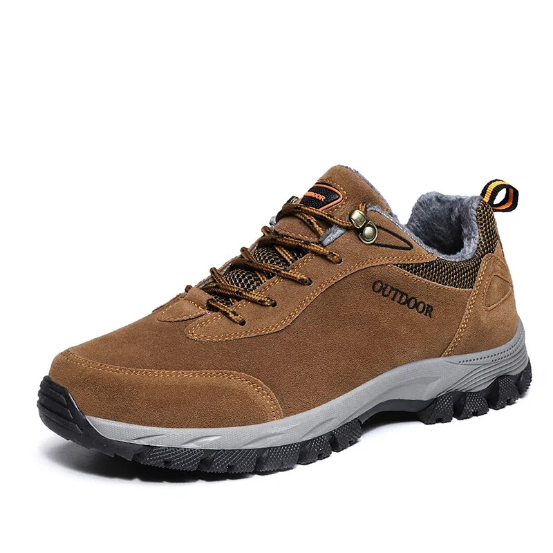 Men Hiking Boots Winter Suede Outdoor Trekking Sneakers Safety Working