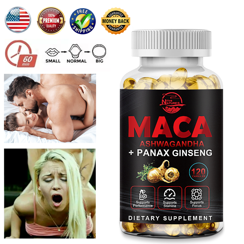 Maca Root 10000mg, Ashwagandha,Panax Ginseng Extract Male Enhancing 120 Capsules