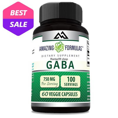Amazing Formulas GABA 750mg per serving vegetarian 60 capsule