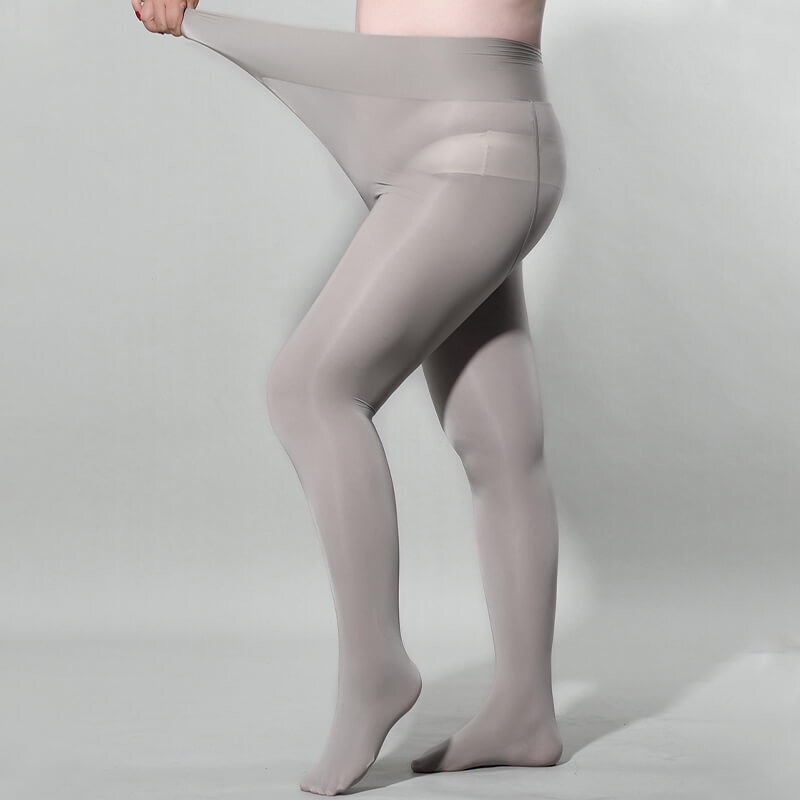 300lbs Plus Size Women Shiny Glossy Pantyhose Sheer Stockings Open Crotch Tights