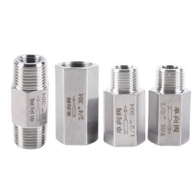 1/8'' 1/4'' 3/8'' 1/2'' 3/4'' 1'' BSP NPT SS304 One Way Check Valve Non-Return Inline