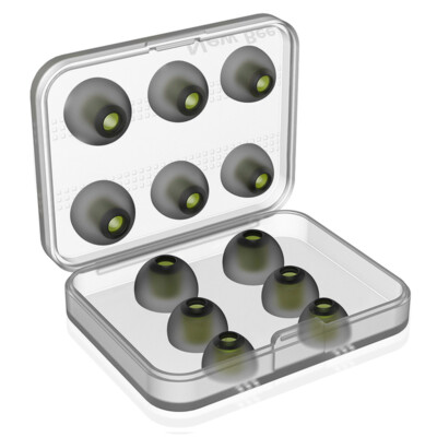 6 Pair Memory Foam Ear Tips Premium Ear Tips Silicone Replacement Earbud Earbuds