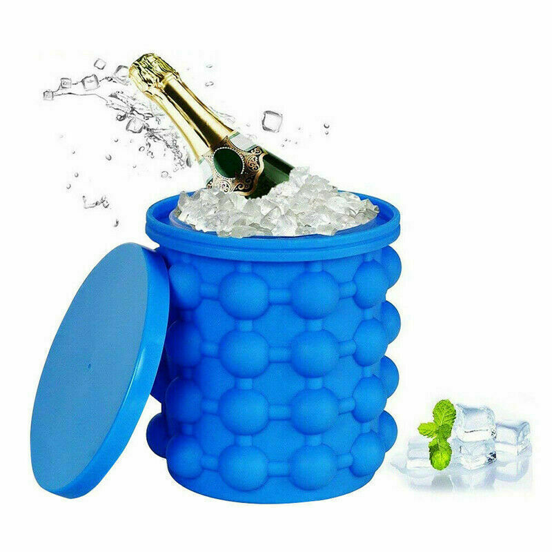 Secchiello Forma Ghiaccio Cubetti Coperchio Ghiaccioli Silicone Ice Genie 13cm