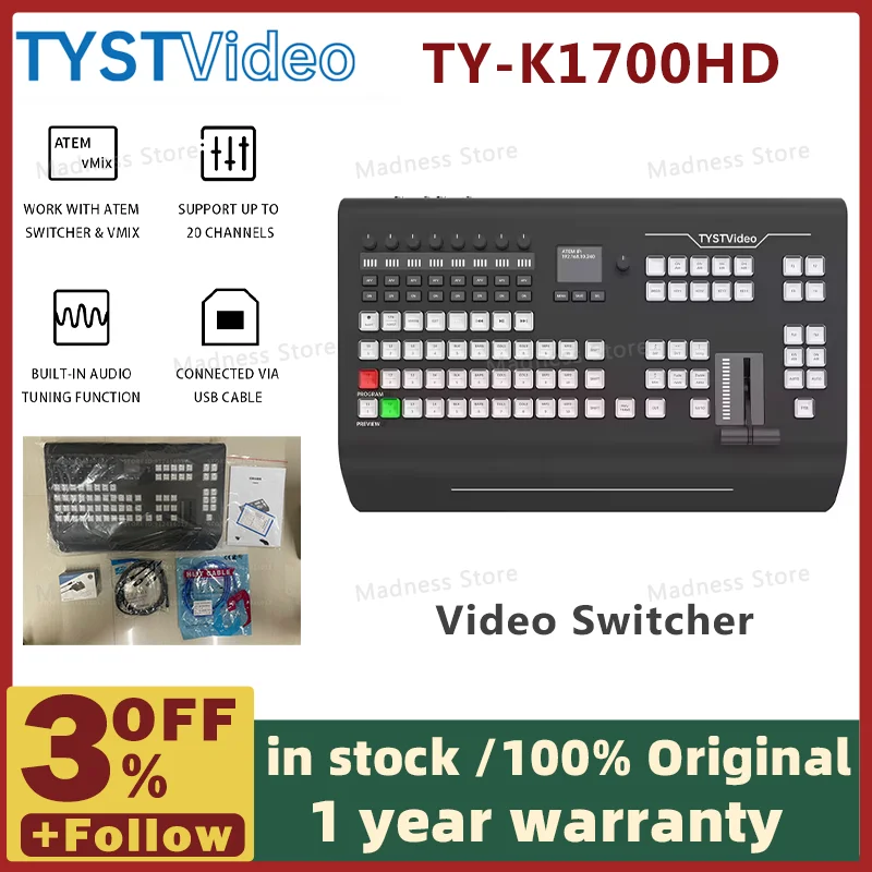 TYST TY-K1700HD Video Switcher,Guide Switching Station Control Panel,Support Con