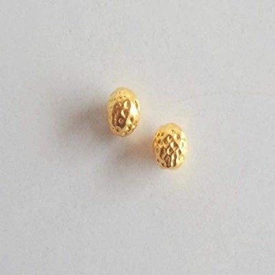Solid Genuine 22K/18K Yellow Fine Gold 24 Pieces 5MM Dotted Round Beads