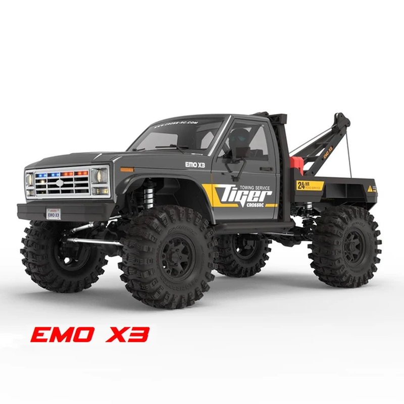 RC Car Crawler CROSSRC EMO X3 Off-Road 4X4 Tow Truck Rescue Vehicle 1:8 Electric