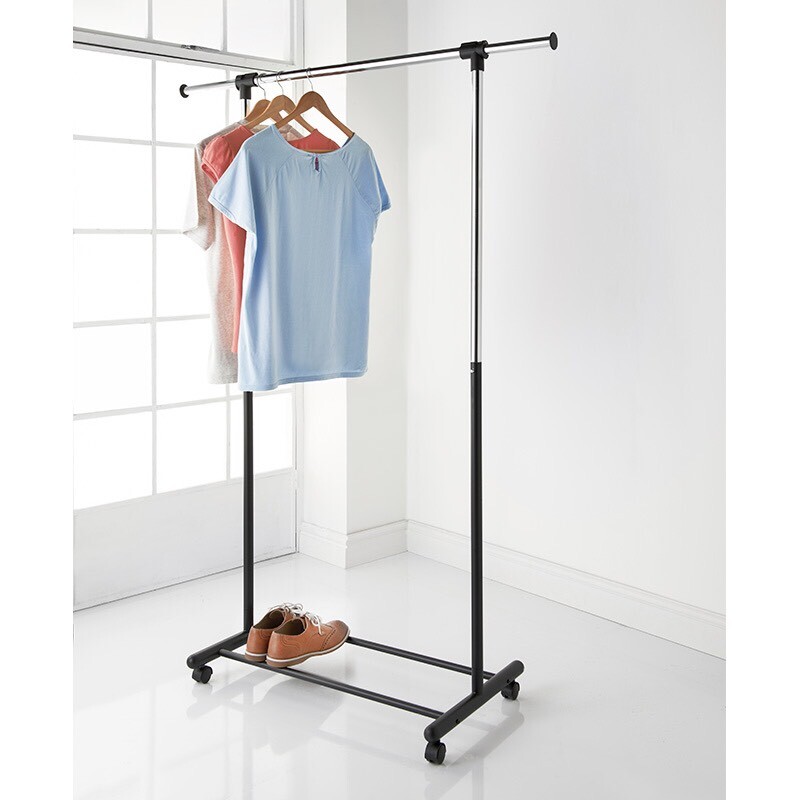 Single Garment Rack Adjustable Clothes Rail Silver in Ipswich