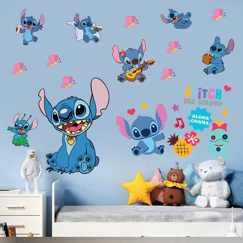 Stitch wall sticker, Removable Peel and Stick Suitable for Living Room, Smooth W