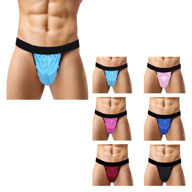 Hommes Satin G-string Thongs Bikini Culotte Sissy Pouch Slip d/'athlète Culotte Sous-vêtements