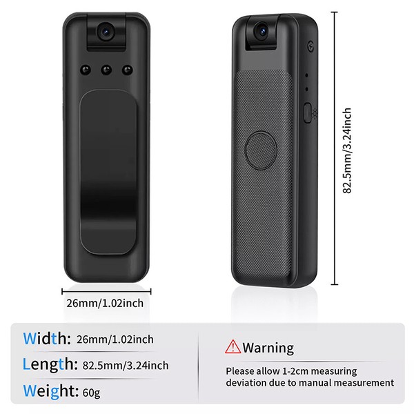 Mini Body Camera 1080P HD Night Vision Hidden Spy Camera Video Audio Recorder - Image 14