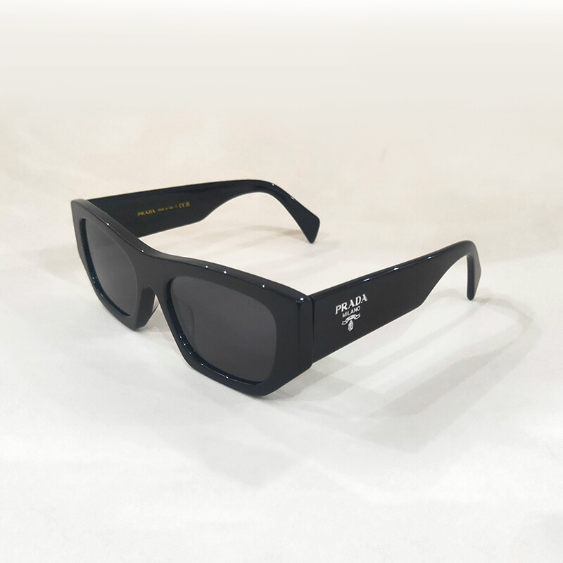 Prada SPRA01 16K-08Z Black Dark/Grey Rectangle Sunglasses | eBay