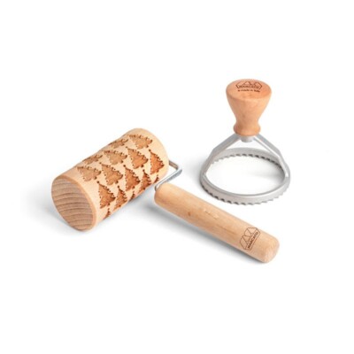 Marcato Tree Cookies Kit Christmas Rolling Pin And Mold for Cookies Christmas V
