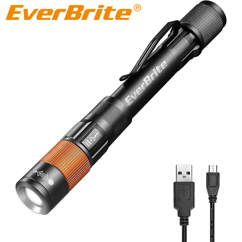 EverBrite Rechargeable Pen Light Zoomable Handheld Flashlight 4  Lighting Modes