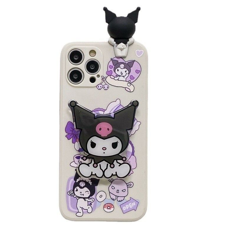 Kuromi doll phone Case Stand PVC Shockproof Silicone Protection Back Cover