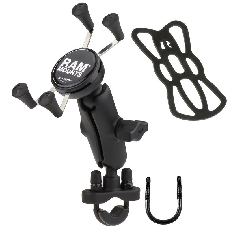 RAM Motorcycle Bike Handlebar Rail Mount w/ X-Grip Holder for Cell Phone, GPS