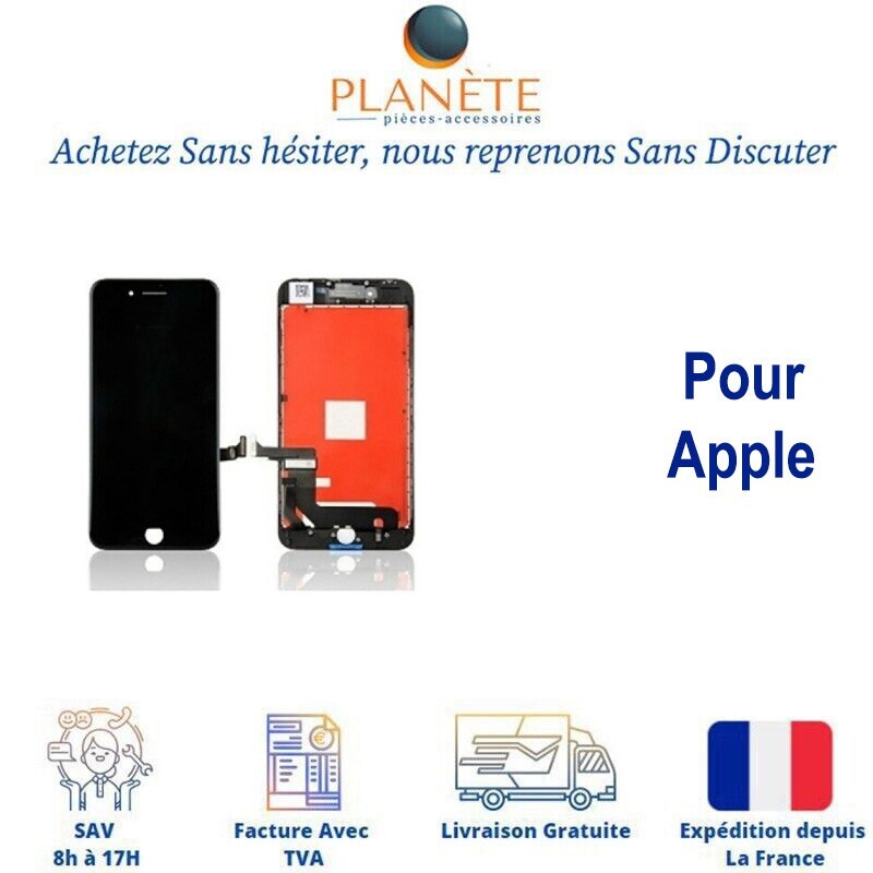Ecran Complet Lcd + Vitre Tactile Noir Pour Apple  Iphone 7 A1660 A1778 A1779