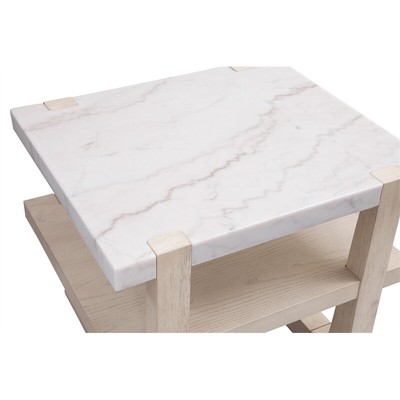 Newport Marble Rectangular End Table in Sun-Bleached Ash Brown
