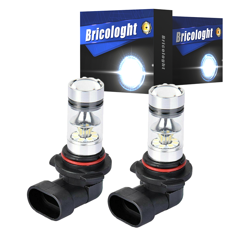 Pair 9140 9145 H10 HB3 9005 LED 100W 6000K White Fog Light Driving DRL Bulb