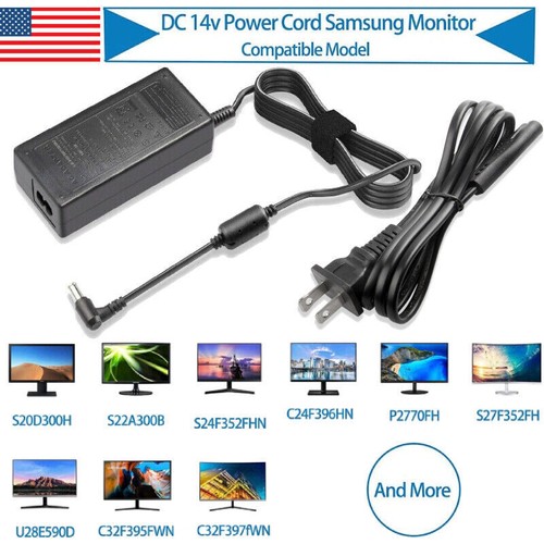 19V 14V AC Adapter Charger For Samsung HD TV LG Monitor Power Supply Cord LCD