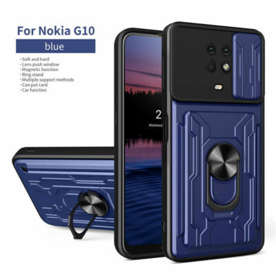 Armor Camera Len Cover Card Slot Stand Phone Case For Nokia G10 G20 C30