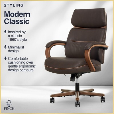 Finch Neo Two Mid Back Modern Office Chair with Gentle Ergonomic Contours Brown