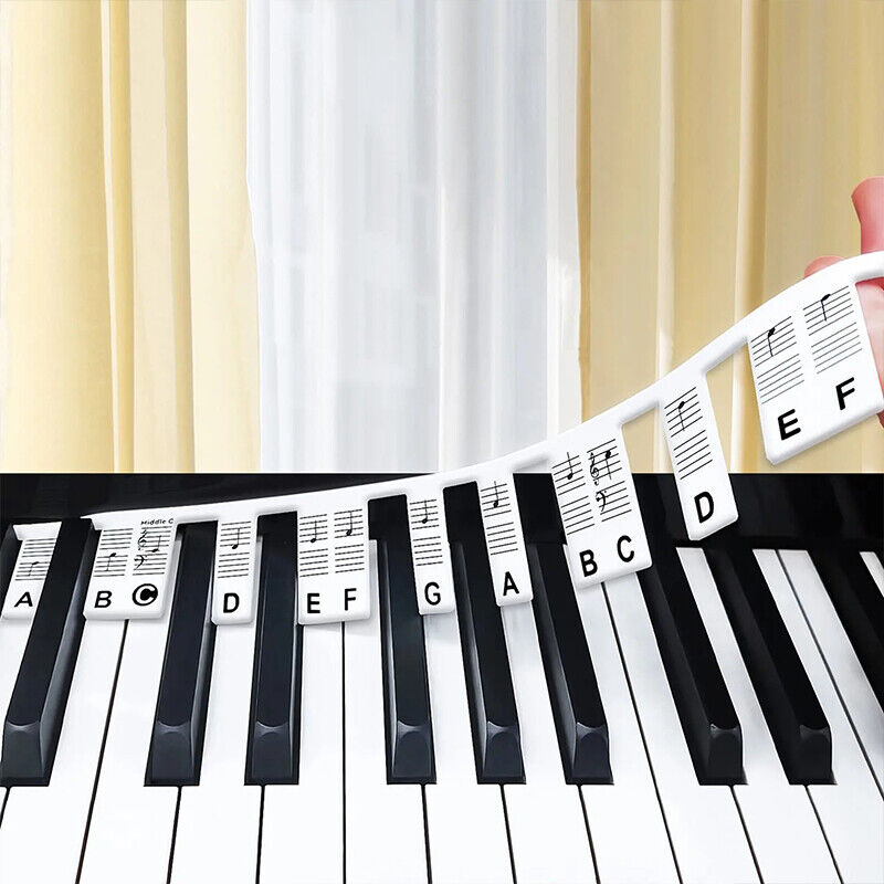 Removable Piano Keyboard Note Labels Reusable Silicone Piano Stickers 61/88-keys