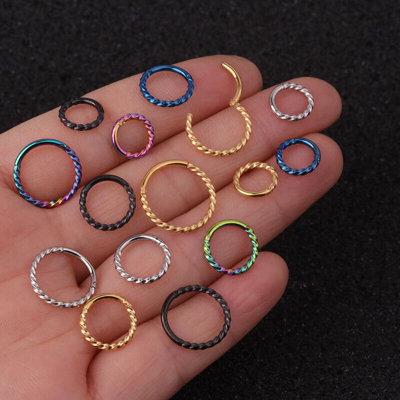 Nose Ring Fake Nose Rings Hoop Lip Small Thin Piercing Steel Open Punk Ear Clip