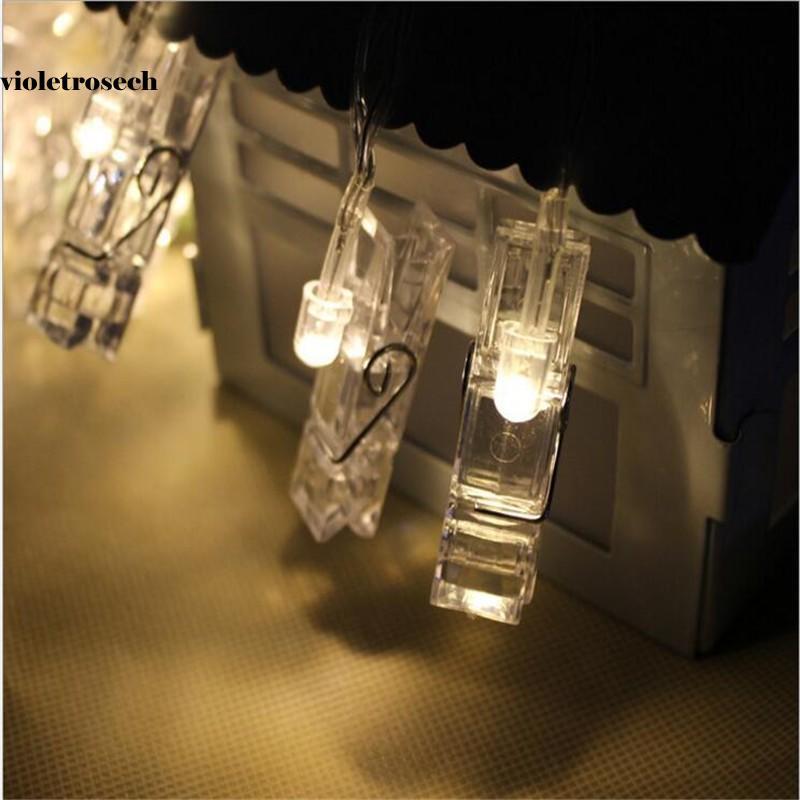 New LED Clip Card Photo Holder String Fairy Lights Battery Christmas Wedding
