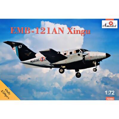 Amodel 72364 Plastic model airplane kit 1:72 Embraer EMB-121 AN Xingu France
