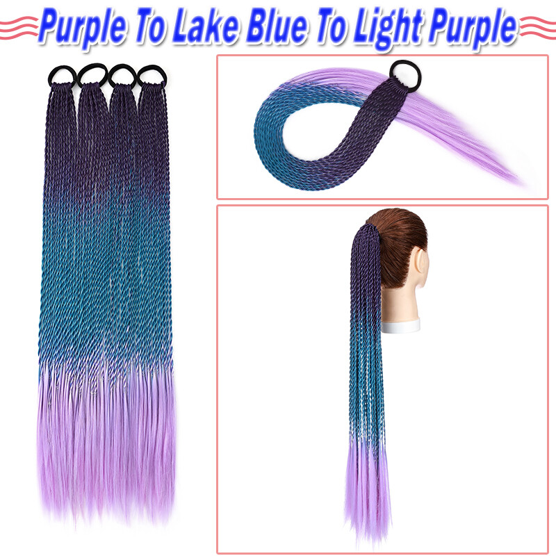 Coloured Braids Ponytail Hair Band Synthetic Braided Pigtail Long Hair Extension