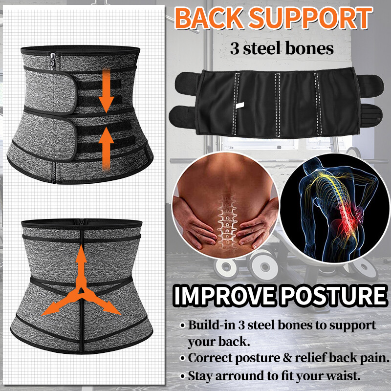 Men Belly Fat Burner Body Shaper Waist Trainer Sauna Sweat Belt for Weight Loss