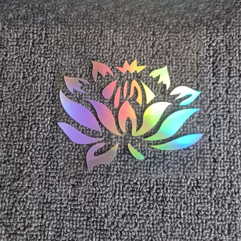 3pc Lotus Floral Car Sticker Decoration Gradient Colour Decal Waterproof Sticker