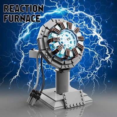 MOC LEGO Toy- Nuclear Arc Reactor Model Building Blocks Built-In Light Assembly