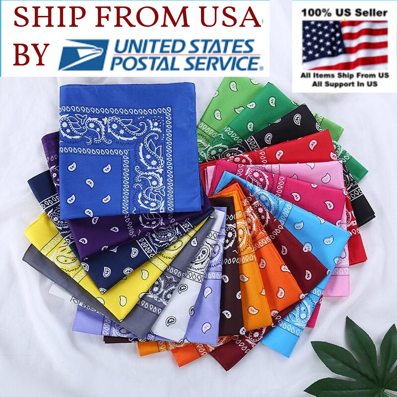 Lot 6/12 Wholesale Paisley Print Bandana 100% cotton Head Warp Scarf Face Mask 