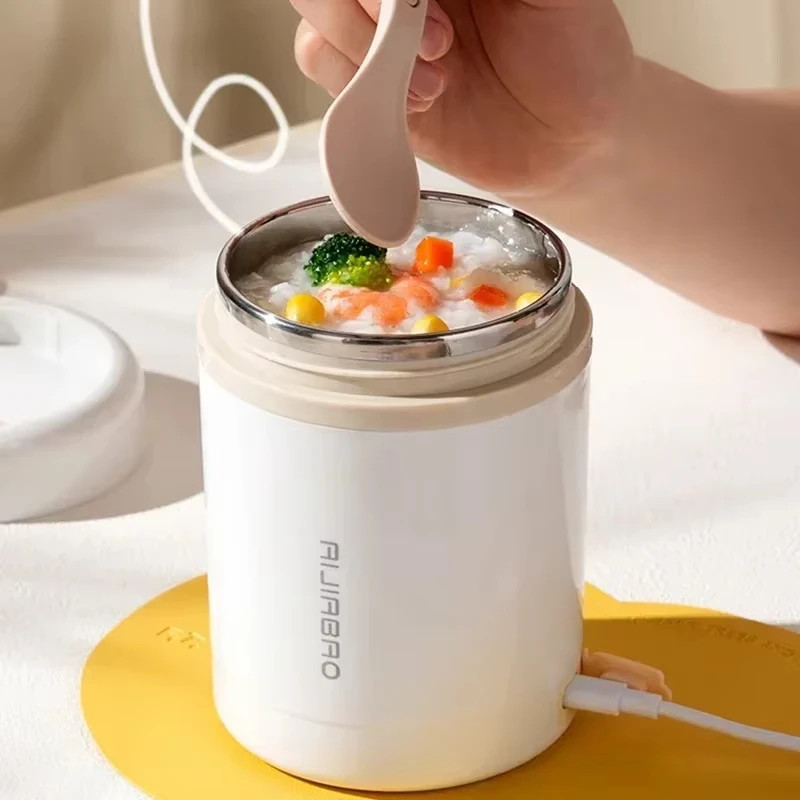 Contenitore Termico Elettrico 600ml USB Scaldavivande Riscaldante, Porta Pranzo