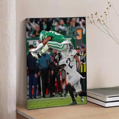 Saquon Barkley's Backwards Hurdle Poster