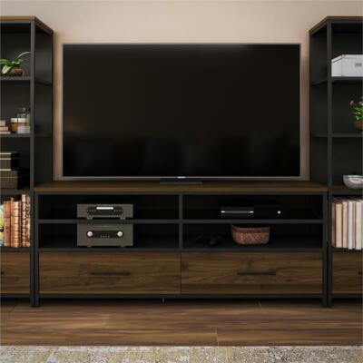 For Tvs Up To 60" In Walnut Wood Veneer